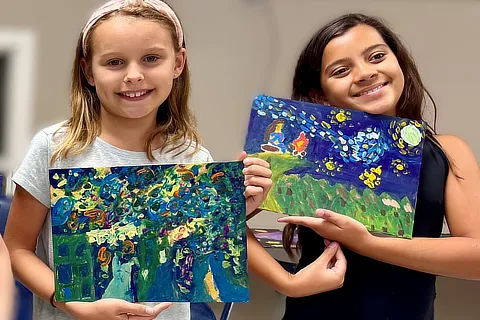 two girls at art camp