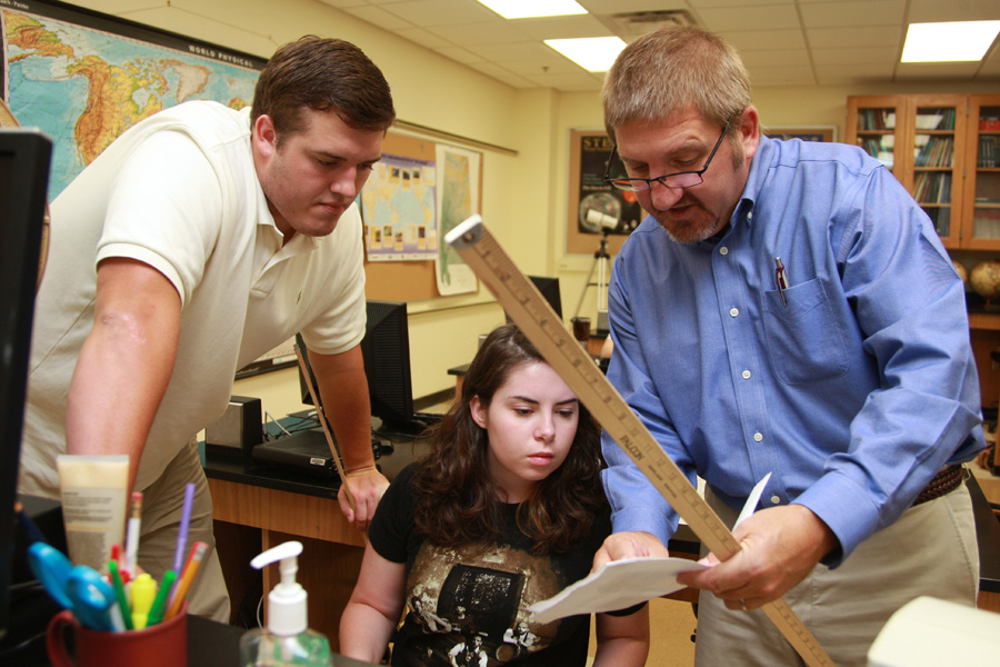 fournier working with students