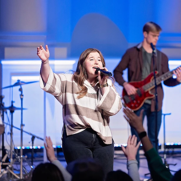 female singer on stage