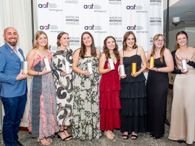 Samford ADDY Award Winners with Trophies