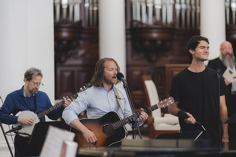 band playing at chapel