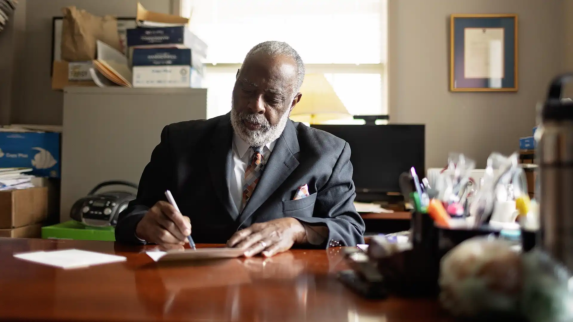 Dr Robert Smith at His Desk Writing