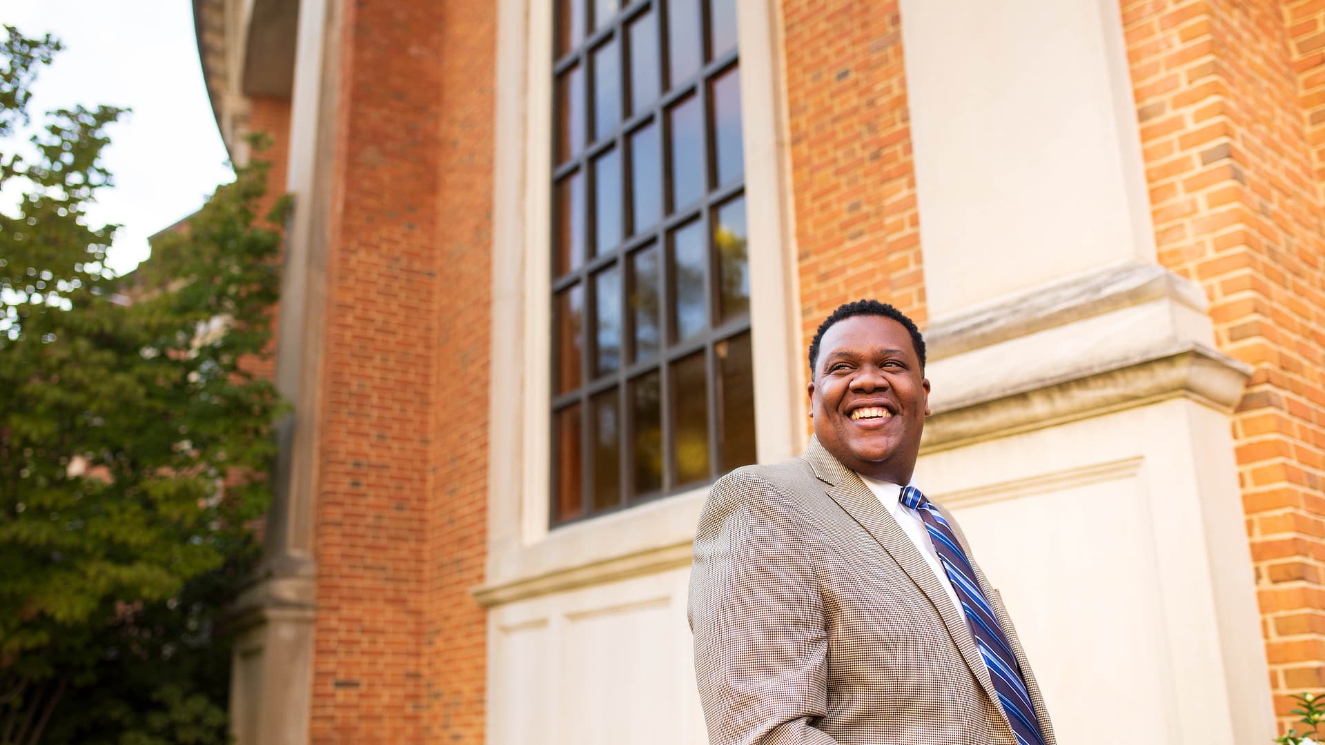 smiling man by divinity hall