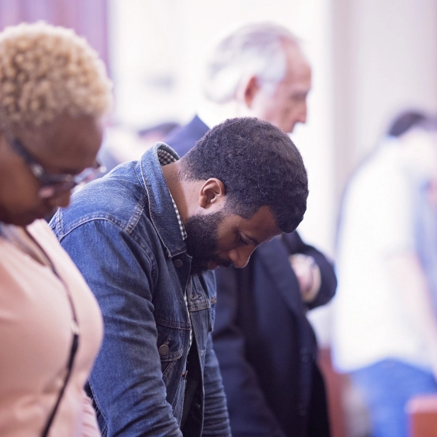 praying in Hodges Chapel