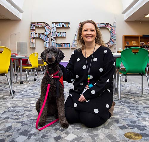 Teacher with Dog Photo