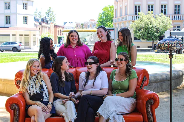 Student Group on Couch Outside