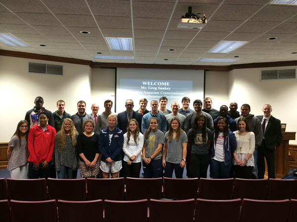 Students with Greg Sankey