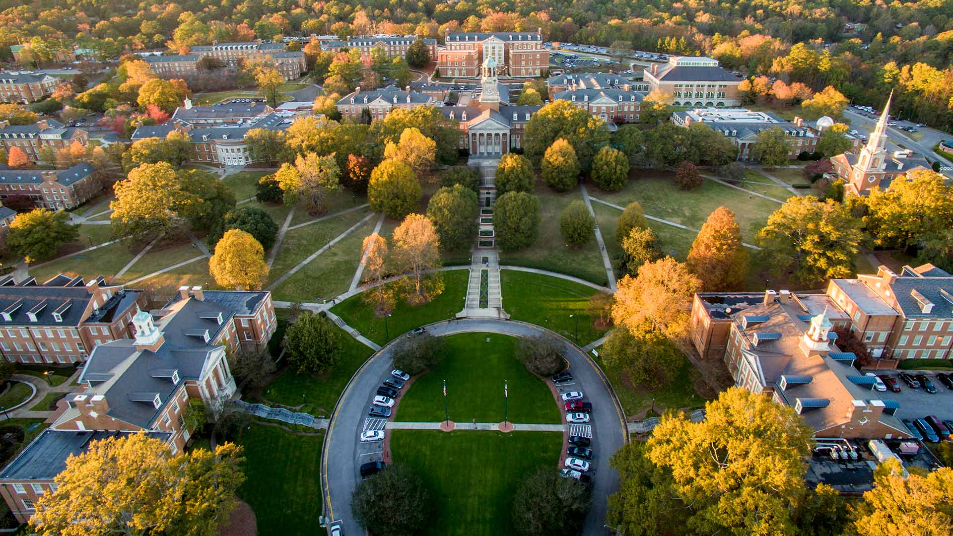 Aerial of Library and Quad