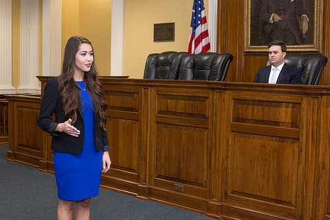 Woman Arguing a Case