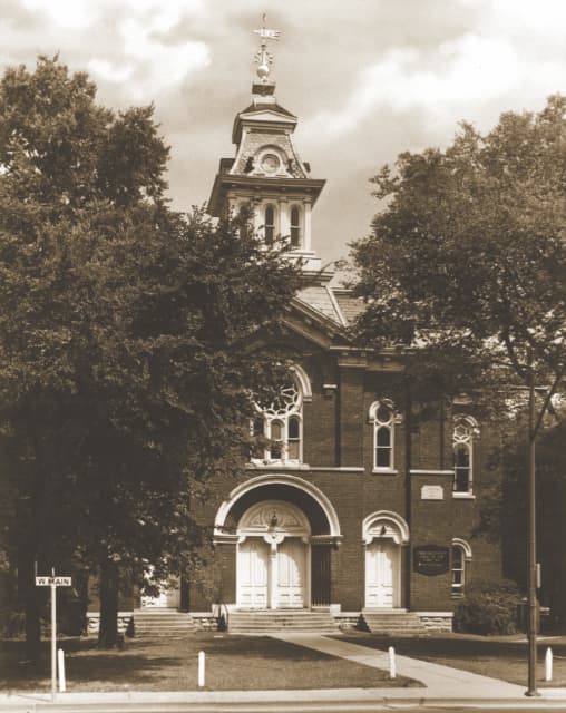 Caruthers Hall in sepia