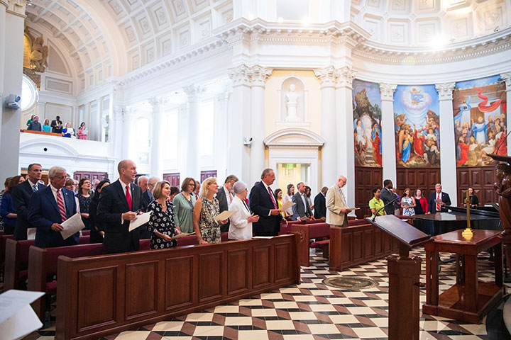 The Taylors joined members of the Samford community for a special morning prayer service 