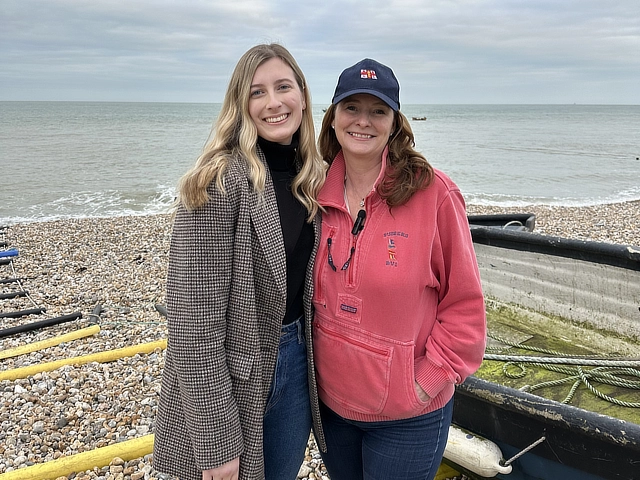 Sophia Revis and friend in UK