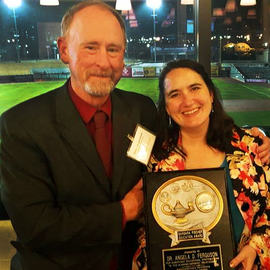 Angela Ferguson with WLAC chair Mike Ledgerwood