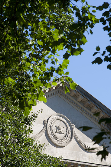 Howard College seal on building