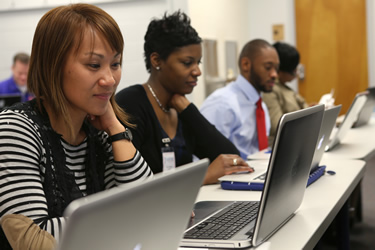 students at computers