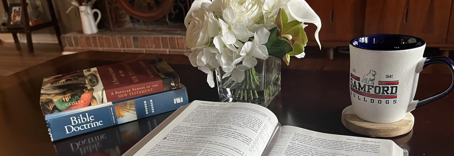 Bible Coffee Cup Flowers