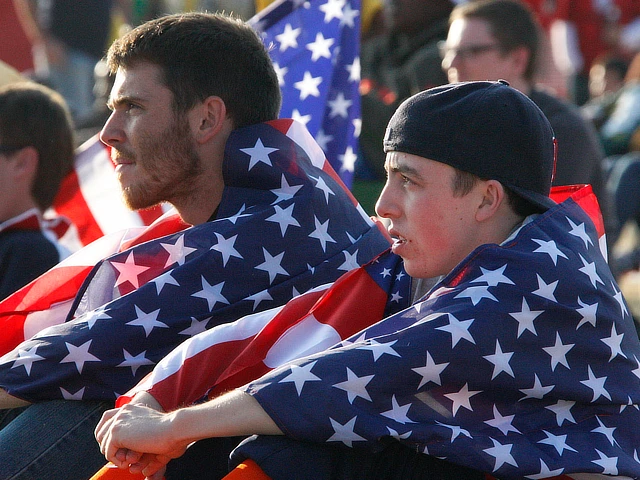 USMNT Fans with Flags