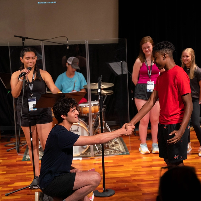 Male Students On Stage