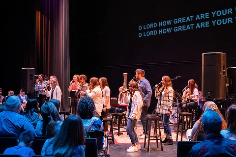 Church Worship Team Leading Worship Service